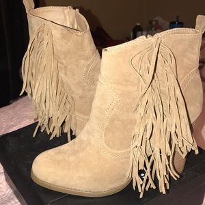 Taupe Suede Booties